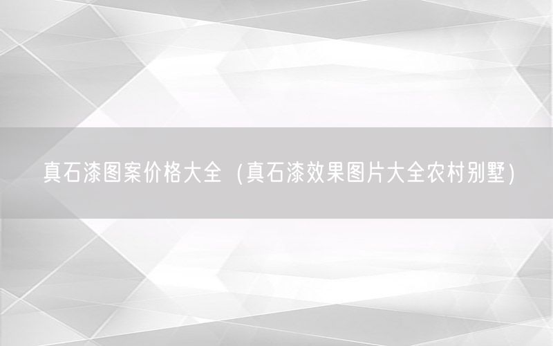 真石漆图案价格大全（真石漆效果图片大全农村别墅）